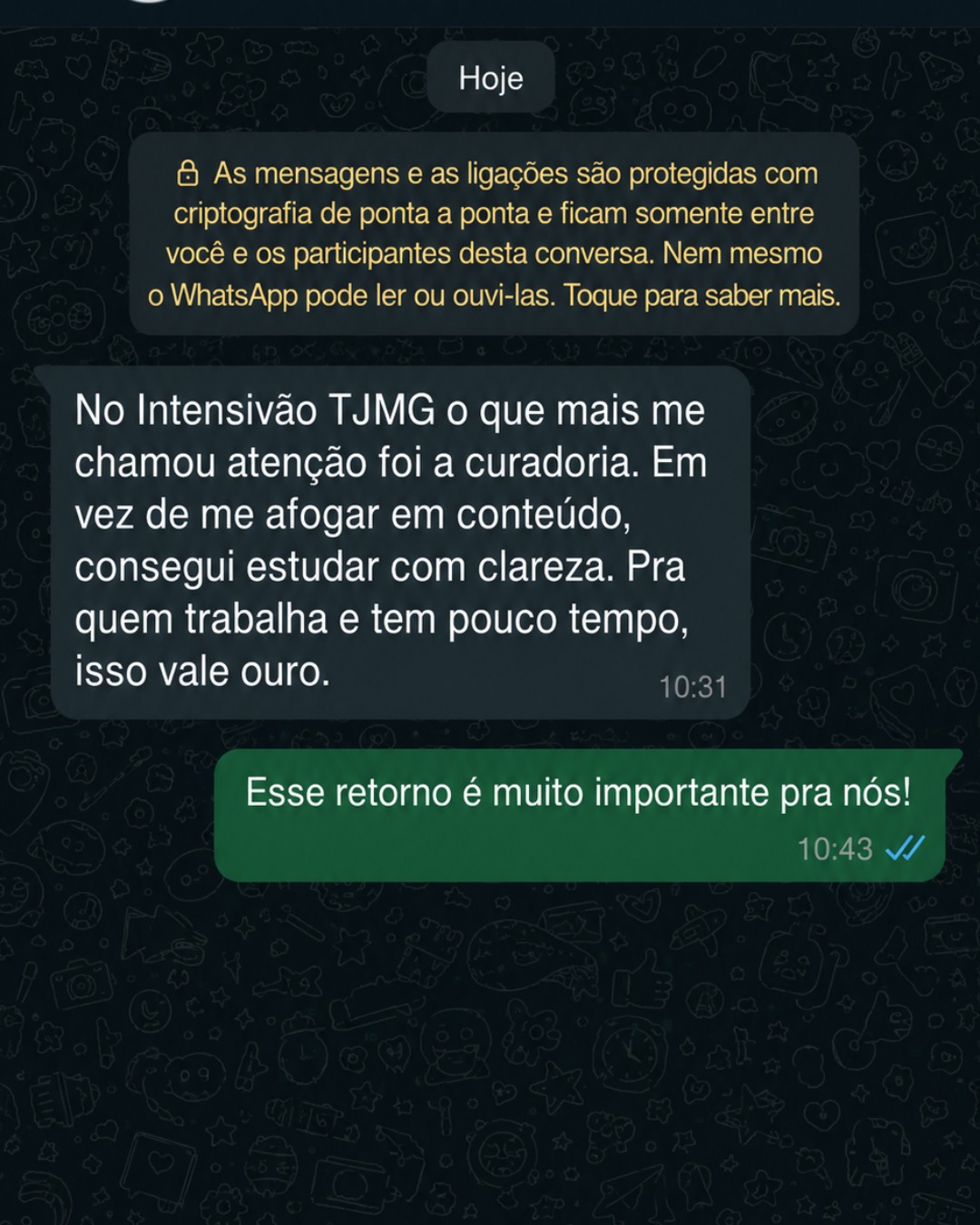 Aluna do Intensivão TJMG elogia a curadoria do material